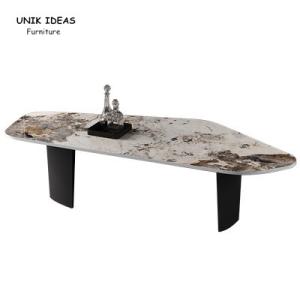 Quality Black White Marble Stone Top Coffee Table Sets Stainless Steel L140xW60xH38cm wholesale