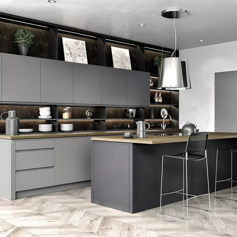 Customized Modern Design Vintage Kitchen Cabinets with Waterproof Fireproof Advantage