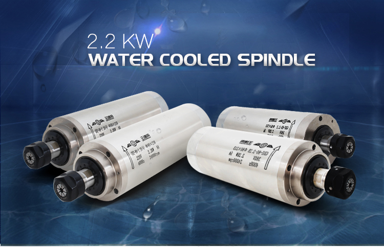 80mm Diameter GDZ85-2.2 2.2kw Water Cooled Spindle Motor for CNC Wood Router Machine