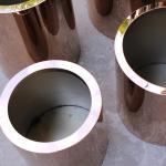 Custom outdoor garden flower pot metal mirrored round planters