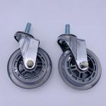 4 Inch Chrome Plated Transparent PU Caster Wheel For Wheelchair