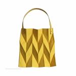 Popular Women Recycled Shopping Bag Rhomboidal Pleated Shape Medium Size