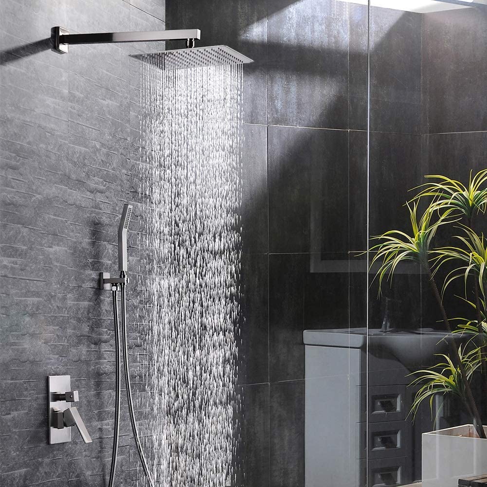 Bathroom shower mixer 360 degrees rotating thermostatic waterfall rainfall ceiling water saving shower mixer head