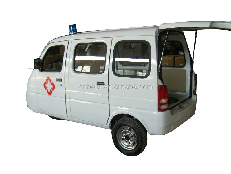 800W Closed Ambulance Motorized Tricycle for 4 People in Africa Passenger Drum Brake