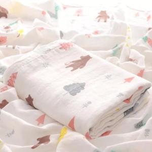 Quality Breathable Solid Color Swaddle Me Blankets Plain / Seersucker Style 120cm X 120cm For Kids wholesale