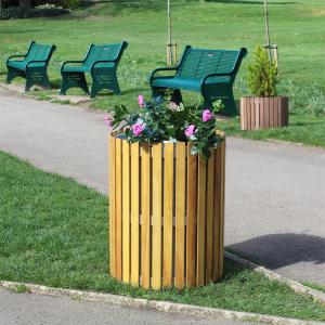 Quality SGS OHSAS18001 Certificate Urban Round Wooden Plant Pots wholesale