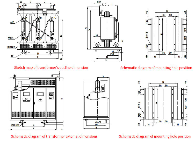 Three Phase Dry Type Distribution Transformer 30 - 3000kva Rated Capacity