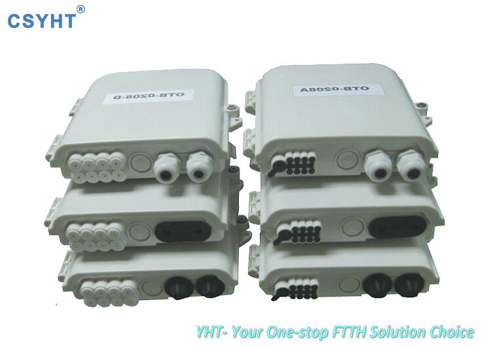 Waterproof IP65 FTTH Fiber Optic Terminal Box Indoor 8 Cores ABS / PP Material
