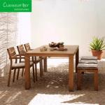 Modern Style Outdoor Furniture Wood Dining Chair Set with Waterproof Upholstery