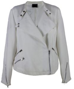 Quality Silver Large Lapel Cool Womens Coats With Buttons And Zipper Decoration wholesale