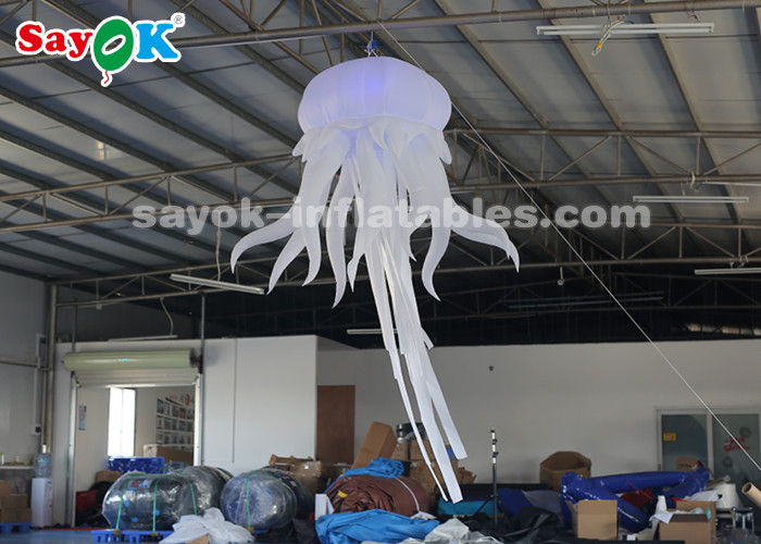 1.5*2.5m Inflatable Hanging Jellyfish With LED Light For Night Club Decoration