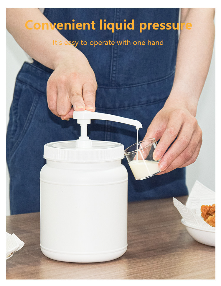 PP Material Square Syrup Pump Dispenser Kit 5ml 8ml 10ml Dosage For 1700ml Bottle
