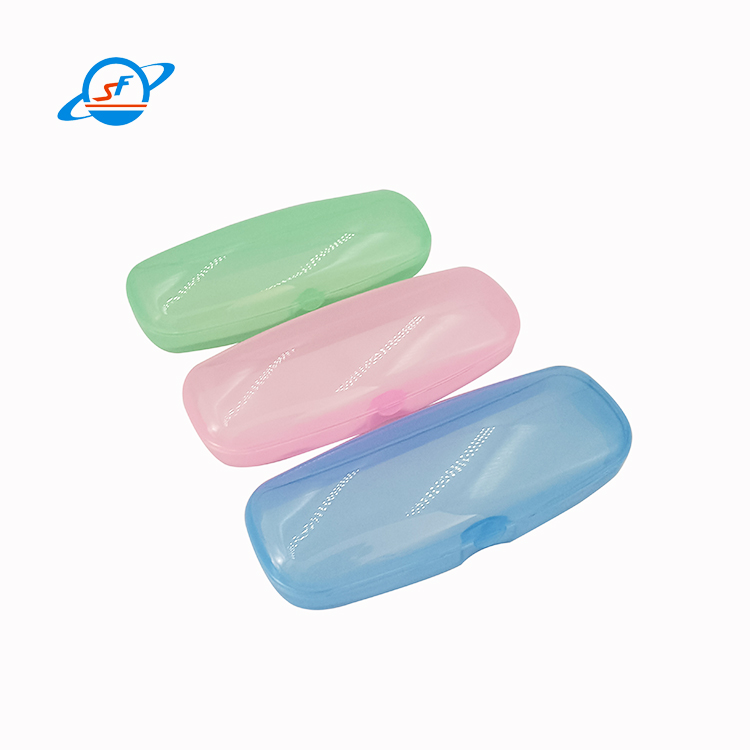 Crushing Resistance Blue Pink Plastic Eyeglass Case For Students