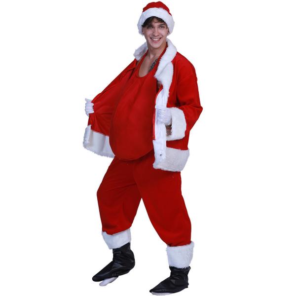 Padded Tummy Santa Claus Costume Anime Person Funny Cosplay Suit for Christmas