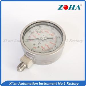 Quality Stainless Glycerin Filled Pressure Gauge / 316 Differential Pressure Gauge wholesale