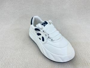 Quality Fashion Microfiber White Platform Sneakers Women With Flat Heel And Creature Pattern wholesale
