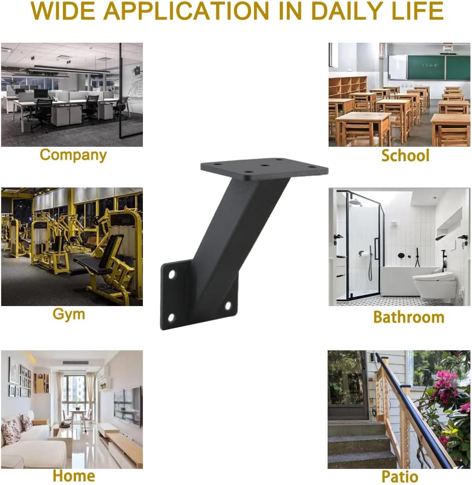 Wall Mounted Stair Support for Wood Railings 12.5 x 3.8 x 5.5cm Sturdy Handrail Bracket