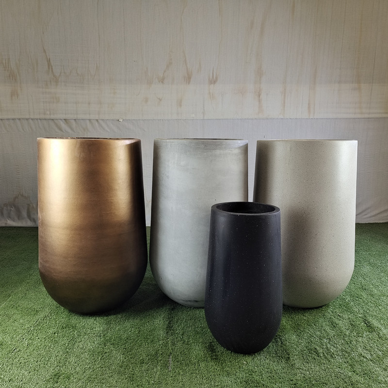 Smooth Surface Fiber Clay Planter For Business Durable And Stylish Choices