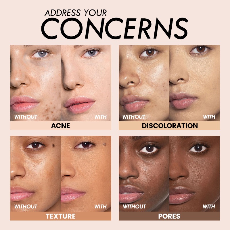Wholesale Customized Logo Vegan Full Coverage Foundation Waterproof Oil Free Hydrating Matte Liquid Foundation Makeup Foundation