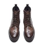 Warm Marten Mens Suede Desert Boots Low Heel Nubuck Leather Ankle Boots With