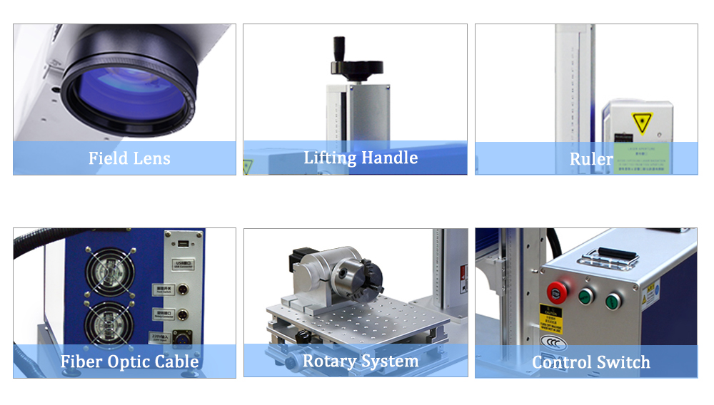 Highly Desktop Portable Mini Mopa Fiber Laser Marking Machine 20W 30W 50W 100W for Metal Pen Plastic Wood Jewelry Button