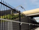 Black powder coated security backyard metal steel picket fence