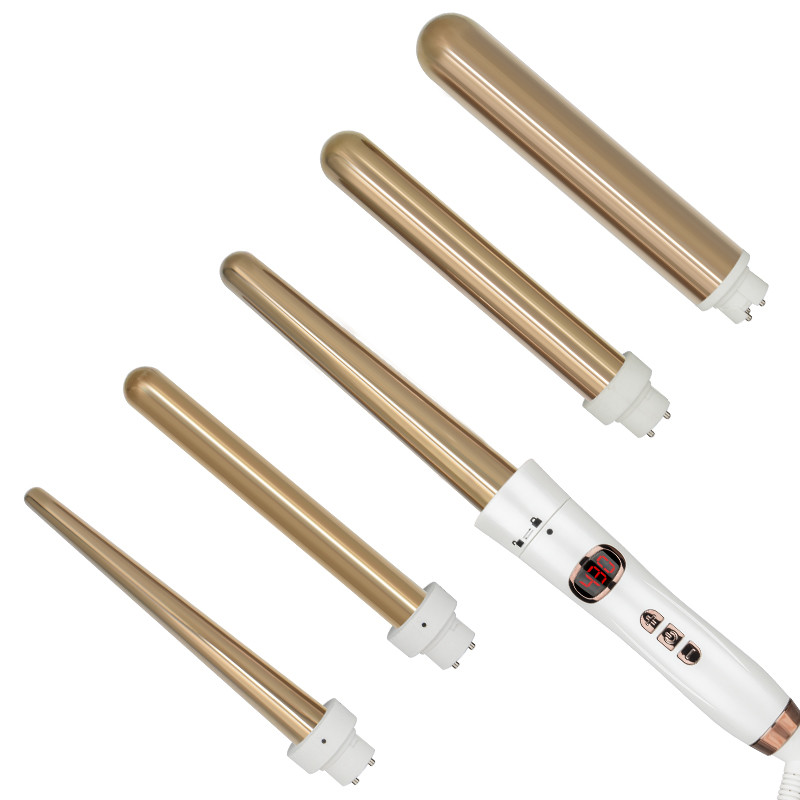 5 In 1 Curling Wand Interchangeable 49W with 360 Degree Swivel Cord