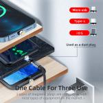 Universal 540 3 in 1 Magnetic Cables Micro Type C Magnetic USB Cable 3A