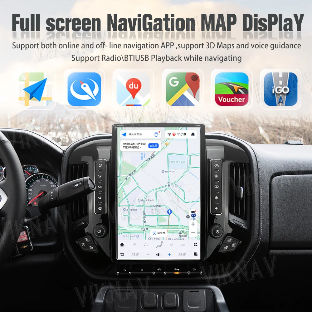 14.4 Inch Android Car Head Unit For 2013-2020 Chevroler Silverado Gmc Sierra Multimeida Player GPS Navigation Carplay