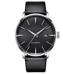 Quality 3atm Leather Strap Wrist Watch OEM 43mm Gents Quartz Watches Stainless Steel Case wholesale
