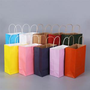 Quality Fashion Recycled Kraft Custom Brown Paper Bags With Logo Shopping Support wholesale