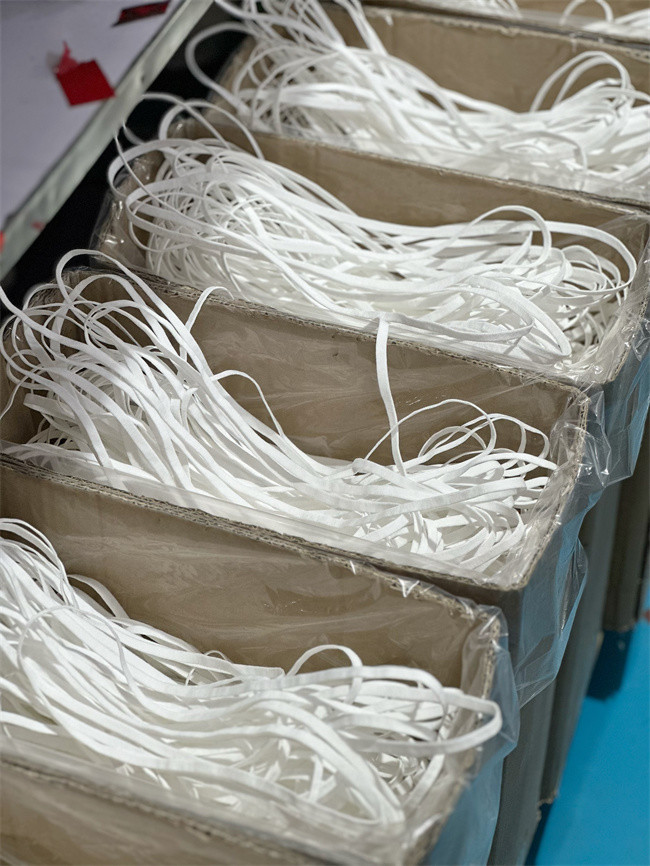 6mm 6.5mm 7mm 3 Ply Face Mask Flat Ear Loop White Cord Ear Tie Rope