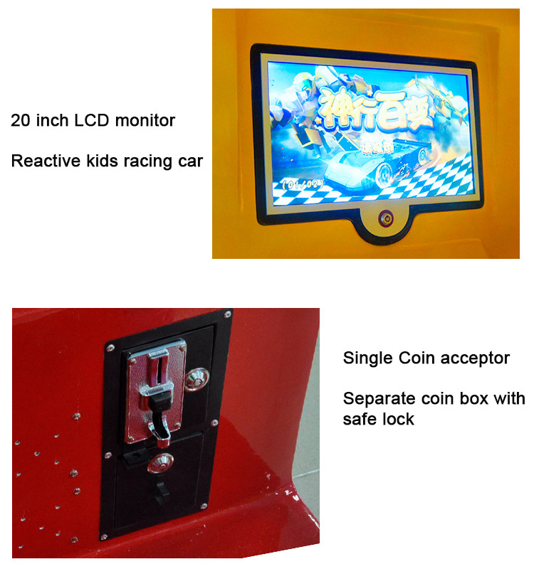 Commercial Police Car Coin Operated Rides With 20 Inch Lcd Screen