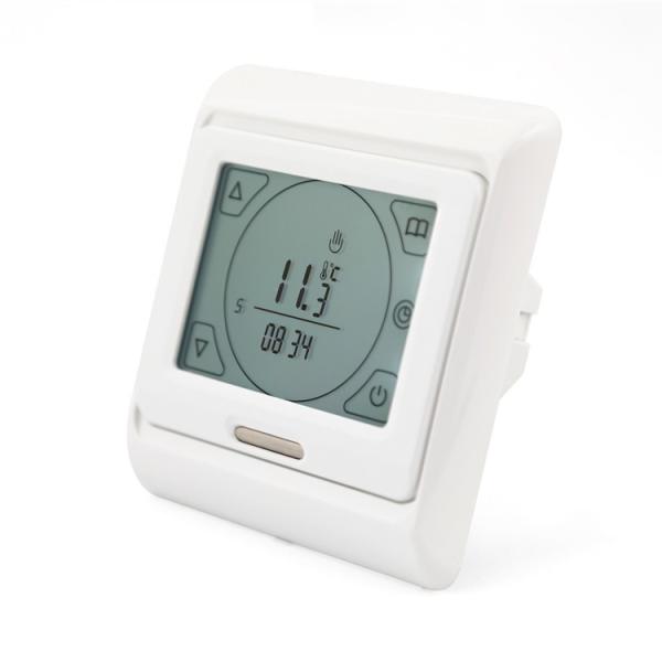 Cheap 230V White Backlight Electronic Programmable Room Thermostat for sale