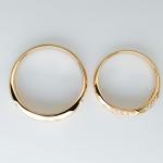 Round Thick Texture OEM 18K 0.01ct Diamond Wedding Rings