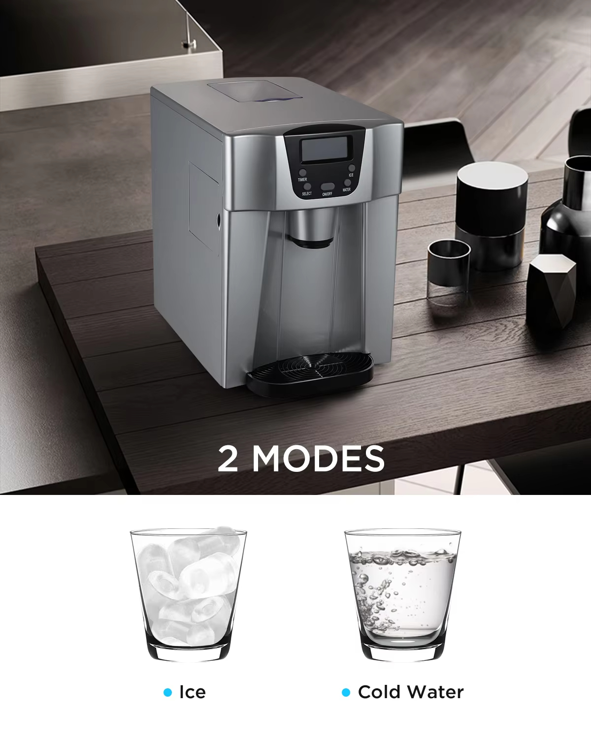 20kg Bullet Ice Block Making Small Home Commercial Ice Maker Machine for Business Automatic input water type Hand watering