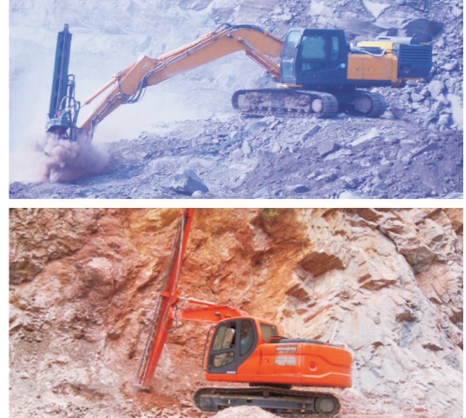 Crawler Excavator Rock Drill Attachment Color Customized OEM Available