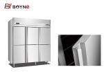 6 Door Upright Coolers Refrigerators Air Cooling Single Temperature Digital