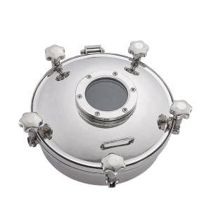 Quality Sanitary SS304 SS316L Stainless Steel Round Pressure Manhole Cover wholesale