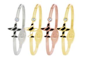 Quality Stainless Steel aircraft bracelet 18k gold titanium spring drip oil Creative gift accessories wholesale yiwu wholesale