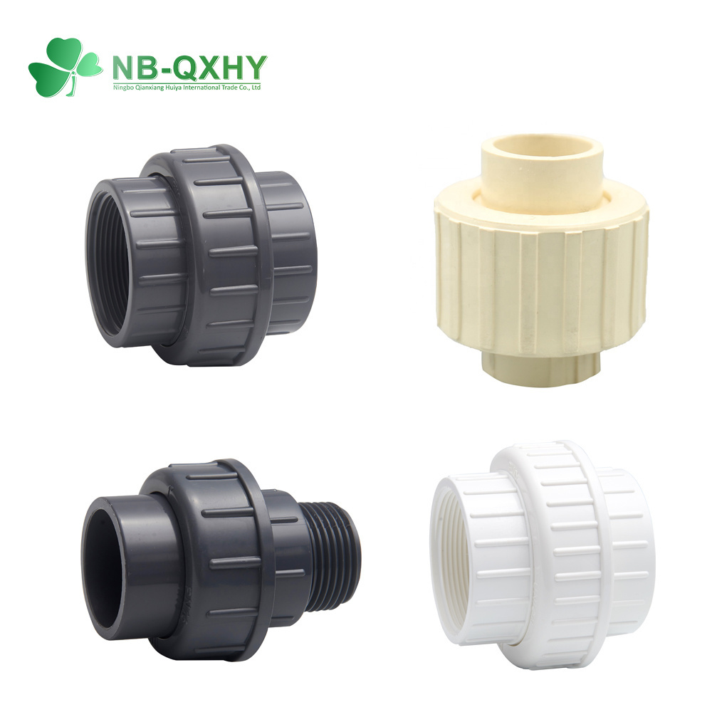Plastic 1/2&quot;-4&quot; Inch ASTM DIN BS Sch40/80 PVC Pipe Fitting Female Socket Thread UPVC CPVC Union for Water Supply