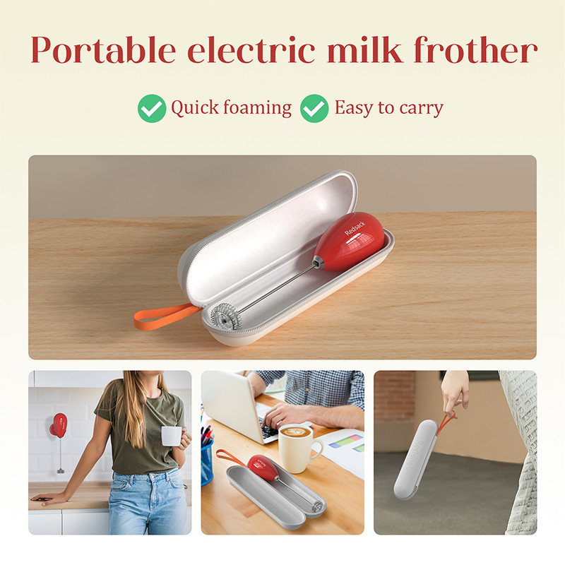 Olive Green Milk Frother With Hot/Cold Functions Perfect Milk Foam Every Time