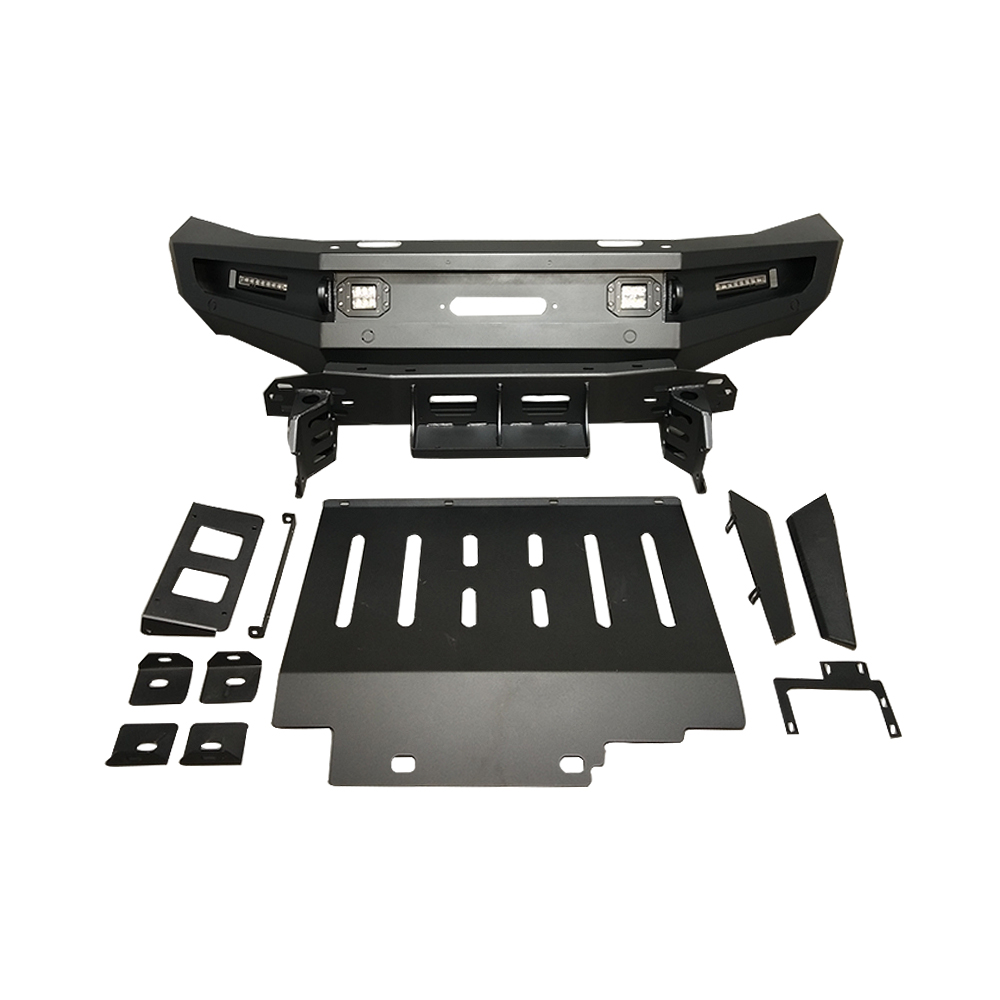 Ford Ranger Black Winch Bull Bar Front Bumper With Tire Carrier Jerrycan Holder Rear Bumper