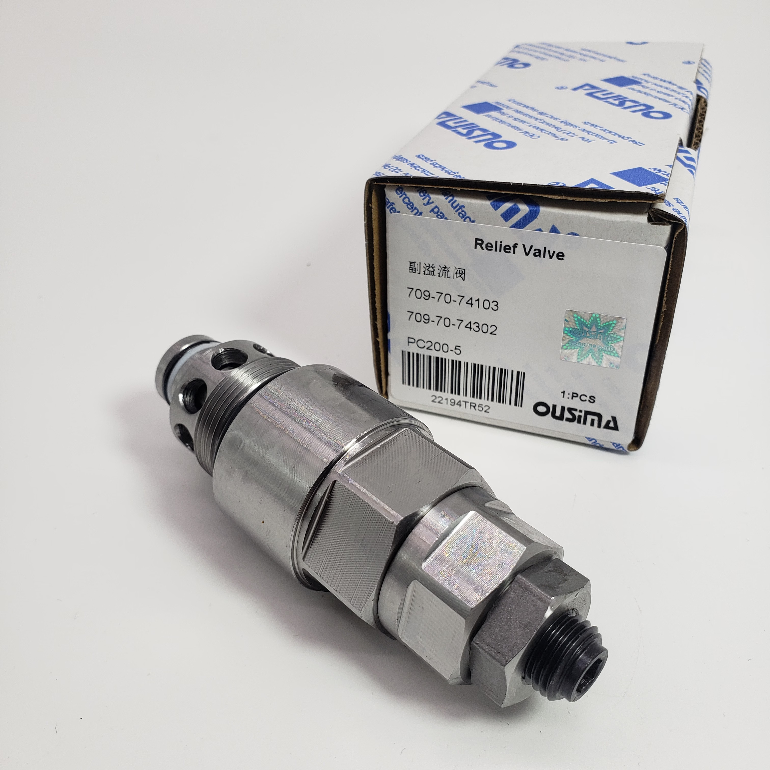 709-70-74103 709-70-74302 Hydraulic Relief Valve For Excavator Komatsu PC200-5