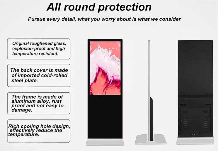 Vertical Interactive Digital Advertising Kiosk Display All In One 65 Inch