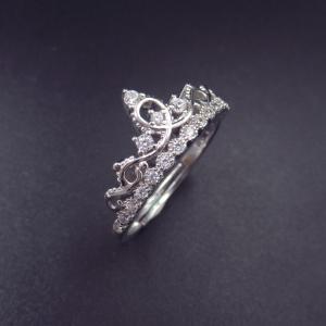 Quality Luxury Princess Crown Ring / 925 Sterling Silver Engagement Rings wholesale