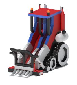 Quality Bulldozer Inflatable Dry Slide Rentals For Childrens Fun Park wholesale