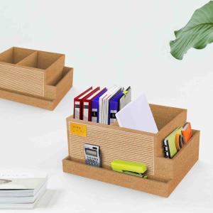 Quality FSC Office Cork Desk Organizer Storage Box Dampproof Impermeable wholesale