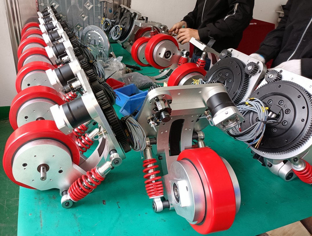 Planetary Reduction Motorless AGV Robot Drive Wheels Various Speed Ratios