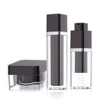 Square Black Acrylic Clear Airless Pump Bottles Bulk And Jar